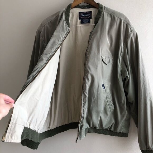 Faconnable Vintage Wool Casual Stretchy Zip Up Bomber Jacket Top Green - Picture 5 of 14